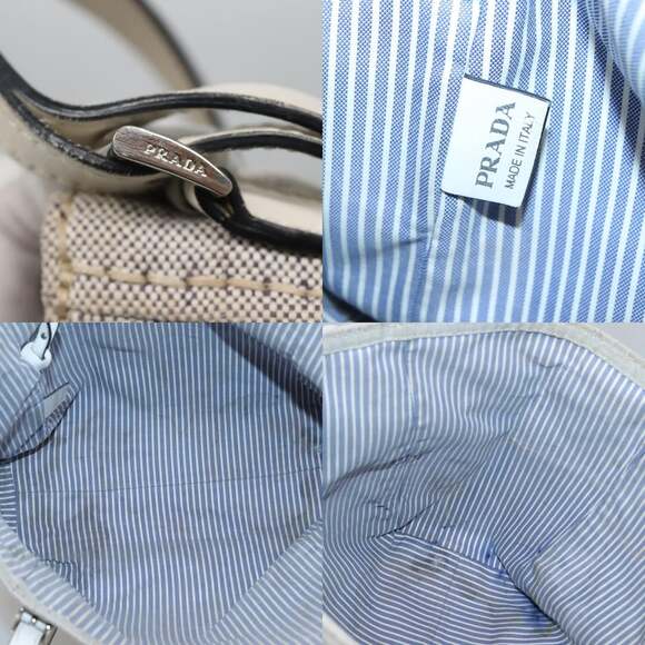 PRADA Tote Bag Canvas Gray Silver - Picture 11 of 13